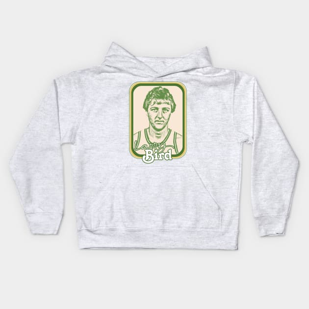 Larry Bird / Retro Basketball Fan Design Kids Hoodie by DankFutura